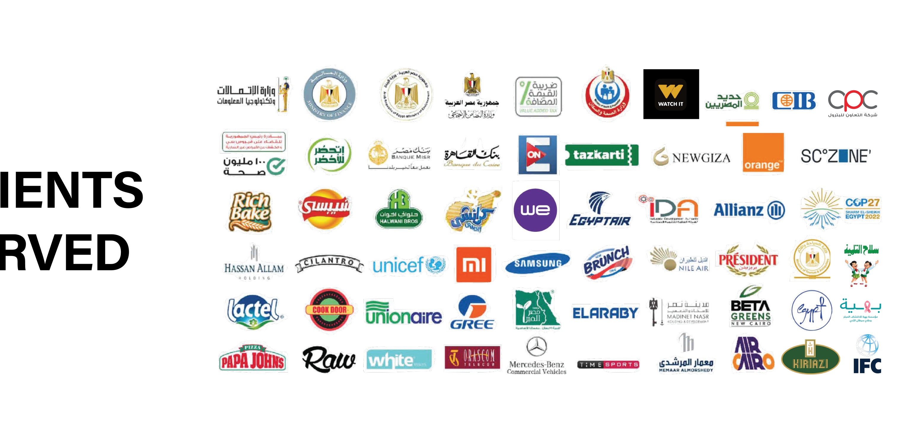 Client logo collage from Synergy's 2025 management review